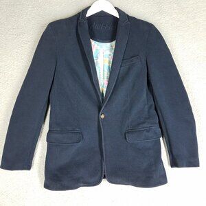 Chubbies Blazer Sports Coat Men's Medium Navy Blue Pique Casual Surgeon Cuffs